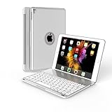 Dansure Ultra-Slim Keyboard Case for iPad Pro 9.7 / iPad Air 2 Bluetooth Keyboard with 7 Colors LED Backlit, Silver