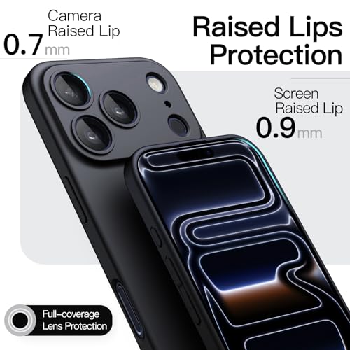 JETech Slim Case for iPhone 17 Pro MAX 6.9 Inch, Minimalist Lightweight Ultra Thin Case with Camera Lens Protection, Matte Anti-Fingerprint Finish (Black)