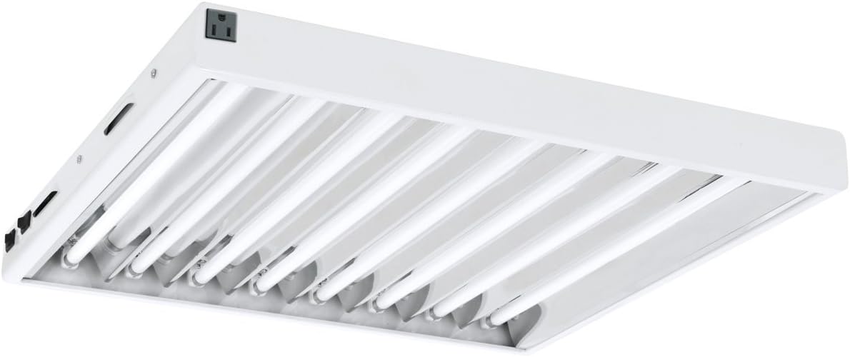 Hydrofarm MLFL28 T5 2', 8 Fixture w/Grow Bulbs 25'' x 5'' x 28'