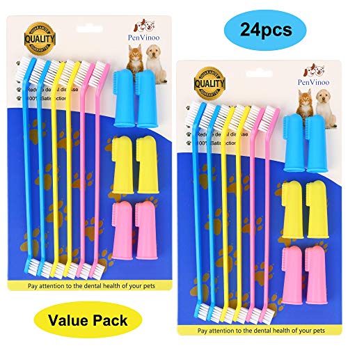 RosyLife Pet Dog Soft Toothbrush Dog Toothbrush Finger Toothbrush pet Toothbrush Small to Large Dogs (6+6-2pack) - Thumbnail 7
