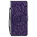 A-slim Galaxy Note 8 Wallet Case, (TM) Sun Pattern Embossed PU Leather Magnetic Flip Cover Card Holders & Hand Strap Wallet Purse Case for Samsung Galaxy Note 8 - Purple