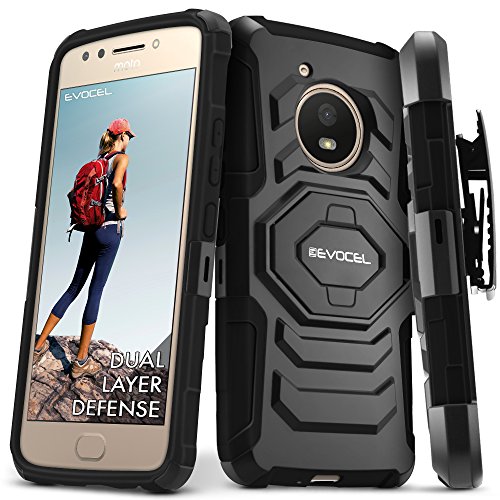 Motorola moto e4 case, evocel [new generation] rugged holster dua…