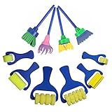 Bidlsbs 10pcs/set Sponge Paint Brush Children Kids Student Painting Graffiti Rollers Brushes Nursery Art Craft Drawing Toys Painting Tool Gifts