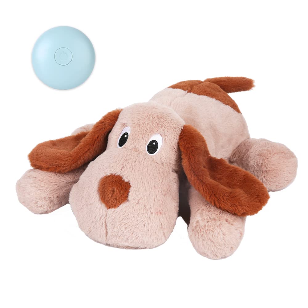 WEOK Puppy Heartbeat Stuffed Animal for Separation Anxiety Relief, Heartbeat Puppy Toy Dog Anxiety Calming Behavioral Aid Plush Toy for Dogs Cats Pets