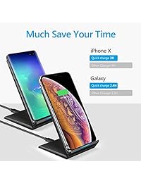 Amoner Wireless Charger, 15W Fast Wireless Charging Stand Compatible with Galaxy S10 S9 S9+ S8 S8+, 7.5W Fast Wireless Charger for iPhone Xs Max Xs XR X 8 8Plus (No AC Adpater)