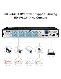 ZOSI 16 CH 1080P DVR de seguridad con disco duro de 4 TB preinstalado, 16 canales de vigilancia grabadoras para seguridad en el hogar, soporta 4 en 1 HD-TVI CVBS AHD 960H, visión remota, detección de movimiento