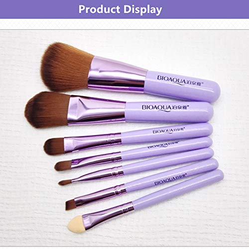 GothicBride Makeup Brushes Set Elegant Purple Premium Makeup Brush Set Synthetic Foundation Powder Concealers Eye Shadows Kabuki Travel Foundation 7Pcs Brush Sets - Thumbnail 3