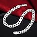 Cy trendy New Men's Fashion Jewelry 925 Sterling Silver Plated 12MM Curb Chain Necklace 20 inch (12mm width)