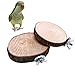 Itemap Pet Parrot Bird Round Wooden Coin Platform Chew Toy for Birdcage Accessories