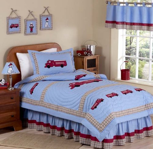 Frankie's Firetruck Childrens Bedding 4 Piece Boys Twin Set