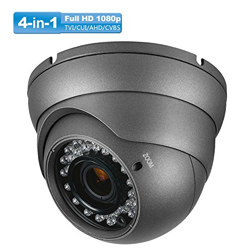 Security Dome Camera, Savvypixel HD 1080P 2.0MP 4-in-1 AHD/CVI/TVI/CVBS Security Cameras, 2.8-12mm Varifocal Lens Waterproof Outdoor Surveillance Camera