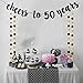 Cheers to 50 Years Gold Glitter Banner For Adult 50th Birthday Party Wedding Anniversary Party Decorations