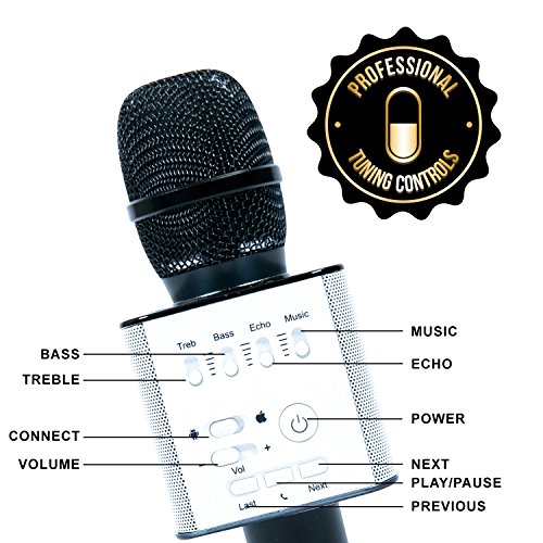 Hanshot Portable Rechargeable Bluetooth Karaoke Microphone with built