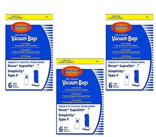 18 DESIGNED TO FIT SIMPLICIT Y F & RICCAR SUPRALITE VAC