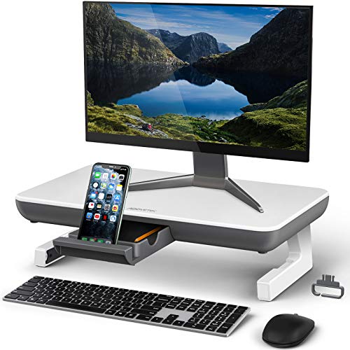 AboveTEK Monitor Stand Riser with Storage Drawer, Adjustable Laptop