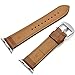 For Apple Watch Band, 42mm Brown Huabanxie Genuine Leather iwatch Strap Replacement Band with Stainless Metal Clasp for Apple Watch Series 3 Series 2 Series 1 Sport ,42mm brown