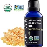 Aetos Organic Frankincense Oil, USDA Certified Organic Essential Oils, Non GMO, 100% Pure, Natural, Therapeutic Grade Essential Oil,Best Aromatherapy Scented-Oils for Home, Office, Personal Use - 1 Oz