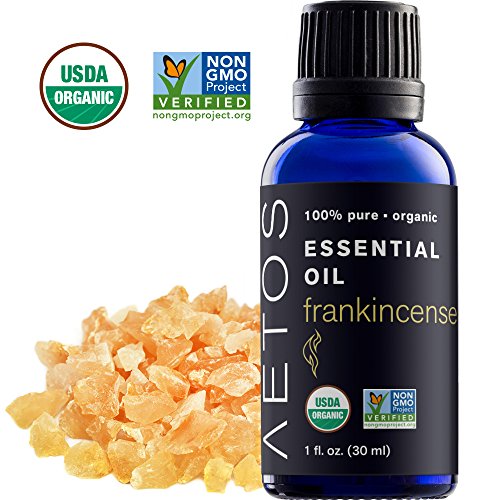 Aetos Organic Frankincense Oil, USDA Certified Organic Essential Oils, Non GMO, 100% Pure, Natural, Therapeutic Grade Essential Oil,Best Aromatherapy Scented-Oils for Home, Office, Personal Use - 1 Oz
