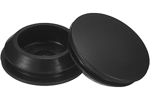 uxcell 8Pcs Silicone Plugs, Rubber Round Snap in Locking Hole Plugs for 20-22mm Hole, Hole Stoppers Waterproof Hole Plug for Metal Tube, Furniture End Caps Inserts, Black