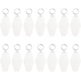 Framendino, 16 Pack Motel Hotel Shape Sublimation Blank Keychains IY Heat Transfer Keychain with Key Rings