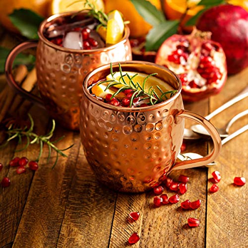 BABAN Moscow Mule Kupferbecher: Umfasst 2 x Becher 500ML, 2 x Untersetzer, 2 x Strohhalme, 1 x Shotglas 60ML in… – Bild 4