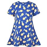 Ephex Girl's Short Sleeve A Line Cotton Casual Dress