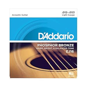 D’Addario EJ16 Acoustic 12-53 Light Guitar Strings