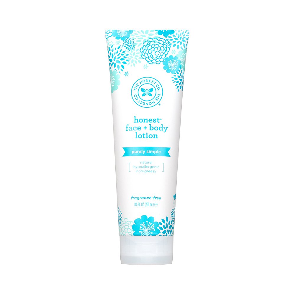 Honest Purely Simple Hypoallergenic Face And Body Lotion With Naturally Derived Botanicals for Sensitive Skin, Fragrance Free, 8.5 Fluid Ounce