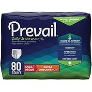 Prevail Extra Absorbency Incontinence Underwear Medium 20 Count (Pack of 4) Breathable Rapid Absorption Discreet Comfort Fit Adult Diapers