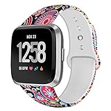 Kmasic Sport Band Compatible Versa/Versa Lite Edition, Soft Silicone Strap Replacement Wristband Versa Smart Fitness Watch, Large Small