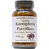 Barlowe's Herbal Elixirs Kaempferia Parviflora Supplement | Black Ginger | Clean Lable | Stearate Free | Glass Bottle