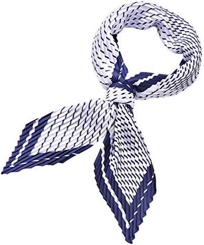 Satin Hair Scarfs Headbands Pleated Neck Scarf for Women Lightweight Ponytail Scrunchies