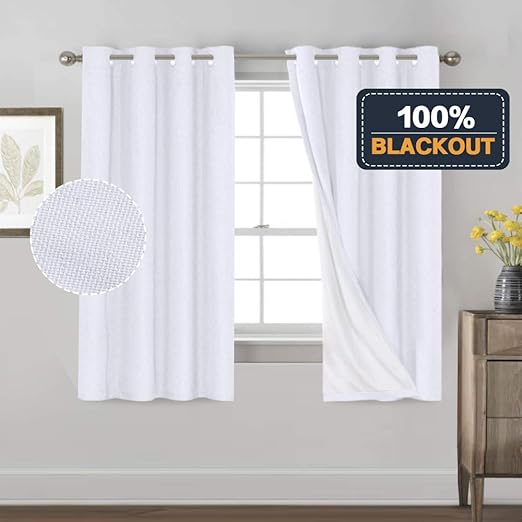 Amazon Com 100 Blackout Curtains With Thermal Insulated White