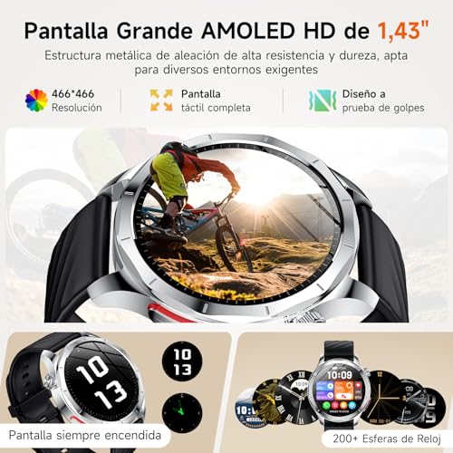 Lgnitek 2026 New ECG Smart Watch Man with HRV/BMI/Blood Pressure, 1.43" AMOLED Smartwatch with 24H Heart Rate Monitor SpO2 Body Temperature Sleep Monitor, Activity Bracelet for Android iOS