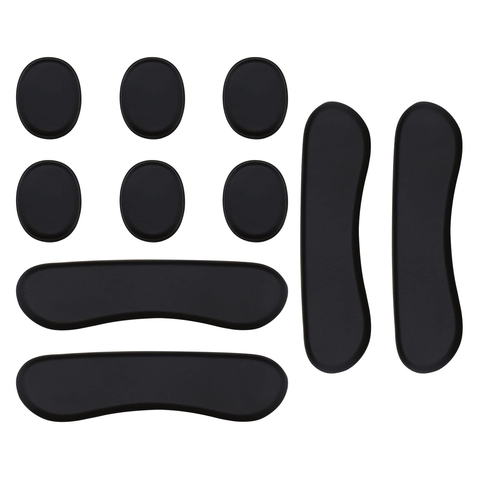 eMagTech 10PCS Drum Dampener Gel Pads Soft Silicone Oval and Long Strip Drum Silencers Pads for Drums Kits Snare Drums Cymbal Percussion Instrument Black