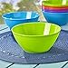 Fresco 6-inch Plastic Bowls for Cereal or Salad | set of 8 in 4 Classic Colors