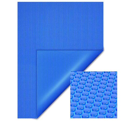 Wiltec Pool Solarfolie 4 x 6 m, blau, Poolheizung aus 400 µ starkem PE Film, Poolabdeckung Poolplane Solarplane rechteckig