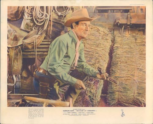 Decision at Sundown Original British Lobby Card Randolph Scott Portrait Rare