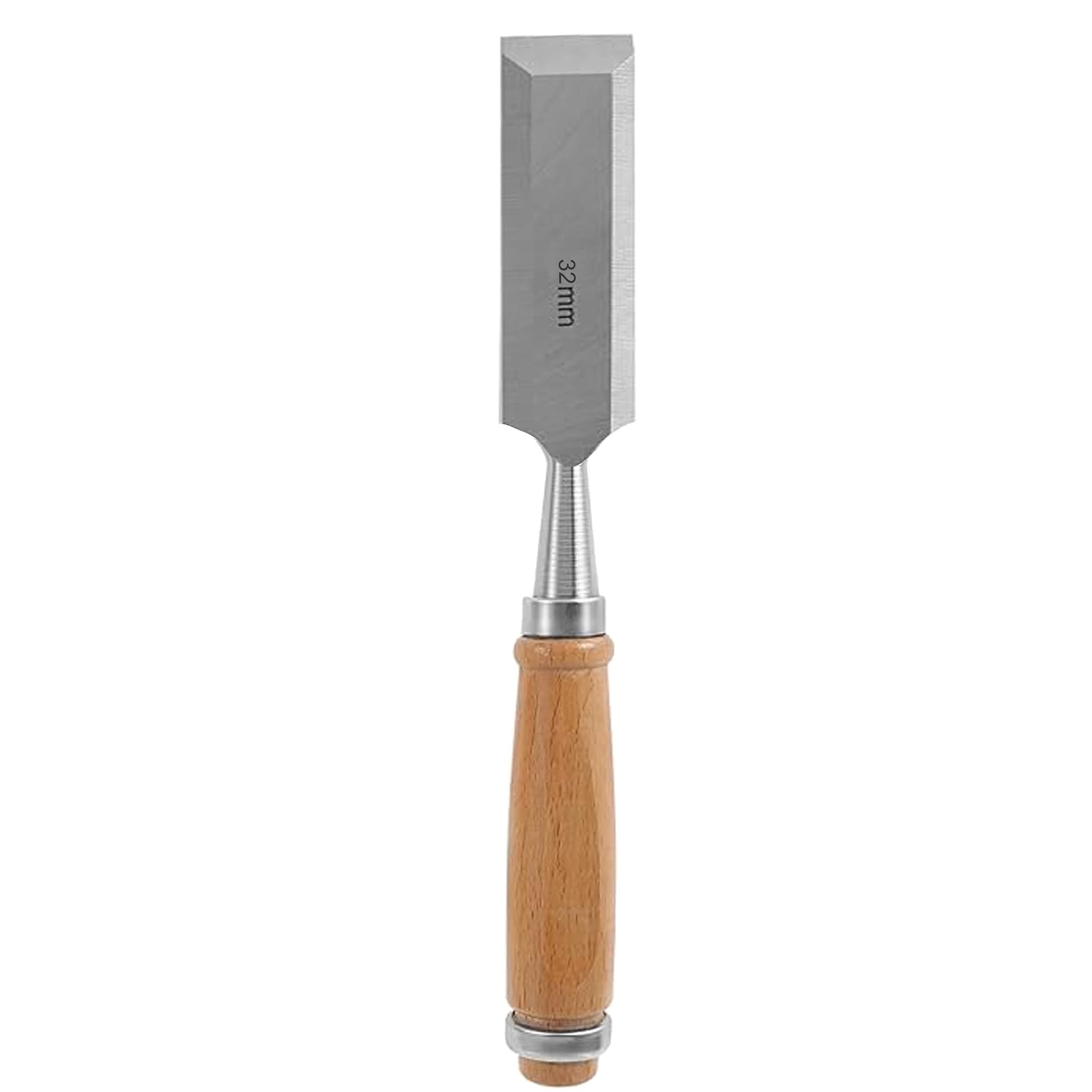 Generico 32mm Wood Chisel with Flat Blade in High Quality Chrome Steel for Carpentry and Carving Work