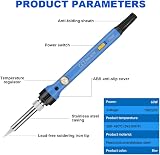 Flintronic 60W Adjustable Soldering Iron Kit 200-480℃ with 5 Tips Stand 10g view 5