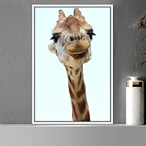 signwin Framed Canvas Wall Art Giraffe Animals Expressive...