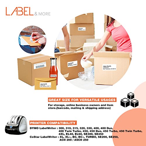 LABEL&MORE Dymo 30256 Label Compatible 2-5/16" X 4" Large Postage Shipping Labels Work with Dymo 400 450 LabelWriter Printers [4 Rolls, 1200 Labels] - Thumbnail 6