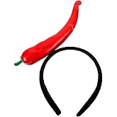 VOSAREA Chili Pepper Headband Simulation Chili Hair Hoop Party Costume Hairband Face Washing Hair Hoop for Adults Party Favors