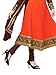 Sourbh Women's Orange Faux Georgette Embroidered Semi-Stitched Partywear Dress Material