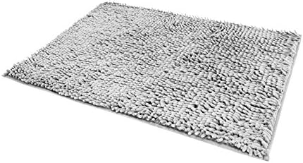 RoomDiary Non Slip Absorbent Bath Mat Bathroom Shower Rugs Carpet Machine Washable-Gray, 20 x 32 Inches