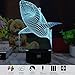 Huiyuan 3d Night Lamp Colorful Shark Shape Touch Control Light 7 Colors Change USB LED for Desk Table with Multicolored USB Powered Home Decoration Best Gift for Valentine's Day