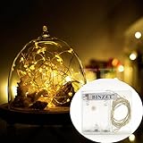 BINZET 10ft 30 LEDs Yellow Starry Starry Light String Light 3xAA Battery Powered Flexible Indoor String Lights Wedding Party Light