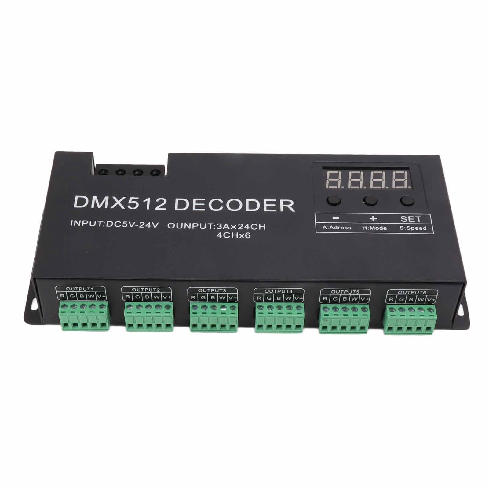 24 Channel DMX Decoder RGBW DMX512 Dimming Driver LED Stage Lighting Controller for Stage Bar DC5V?24V