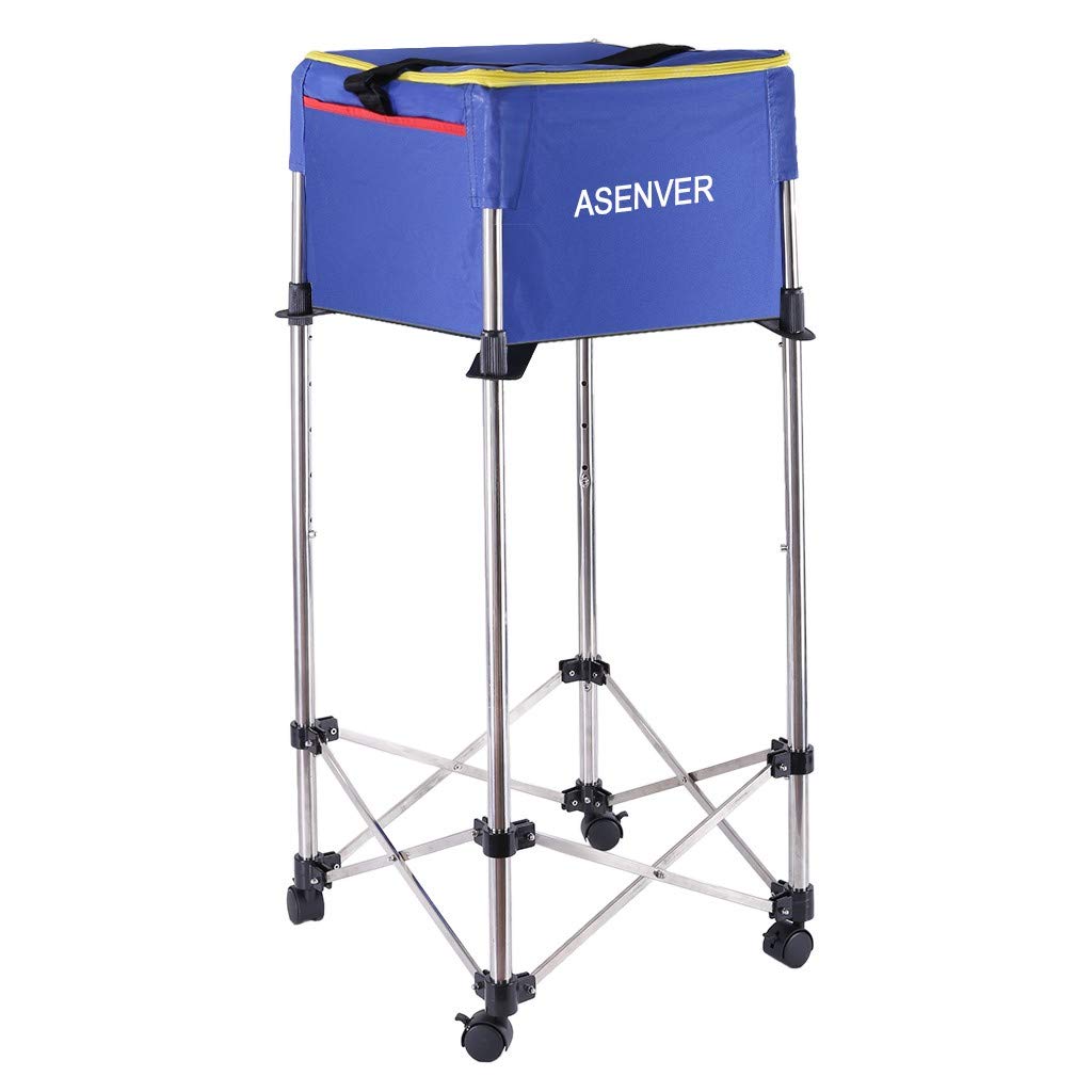 Wotryit Deluxe Tennis Ball Hopper,Tennis Trolley (Up to 160 Balls) Tennis Basket,Tennis Accessories,