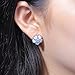 CiNily Rhodium Plated Green Fire Opal Emerald Women Jewelry Gemstone Stud Earrings 1 1/8